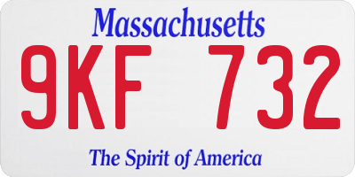 MA license plate 9KF732