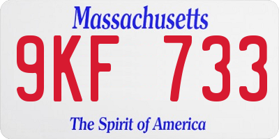 MA license plate 9KF733