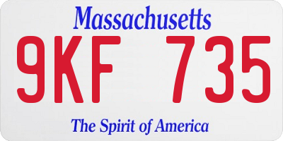 MA license plate 9KF735