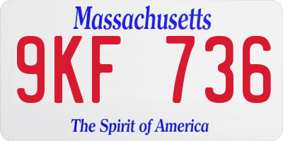 MA license plate 9KF736