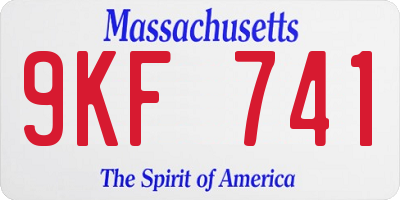MA license plate 9KF741