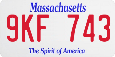 MA license plate 9KF743