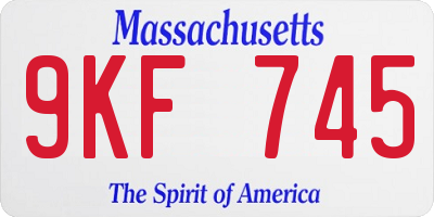 MA license plate 9KF745
