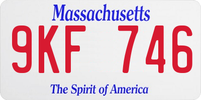 MA license plate 9KF746