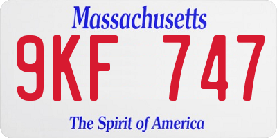 MA license plate 9KF747