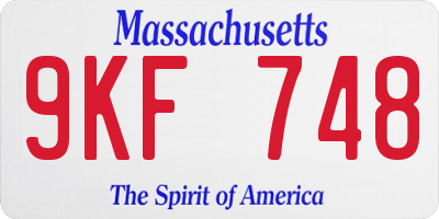 MA license plate 9KF748