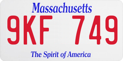 MA license plate 9KF749