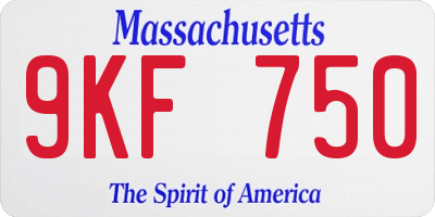 MA license plate 9KF750