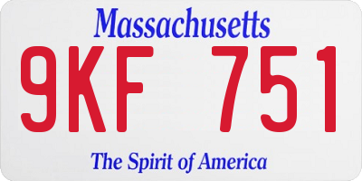 MA license plate 9KF751