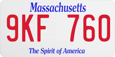 MA license plate 9KF760
