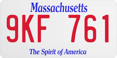MA license plate 9KF761