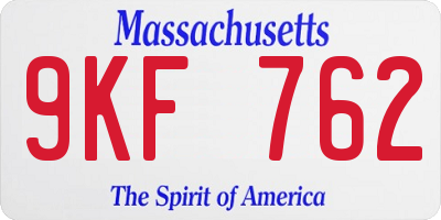 MA license plate 9KF762