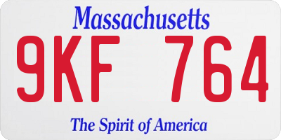 MA license plate 9KF764