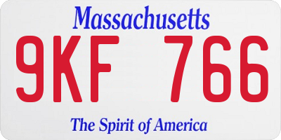 MA license plate 9KF766