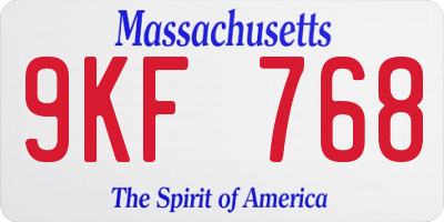 MA license plate 9KF768