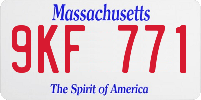 MA license plate 9KF771