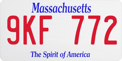 MA license plate 9KF772