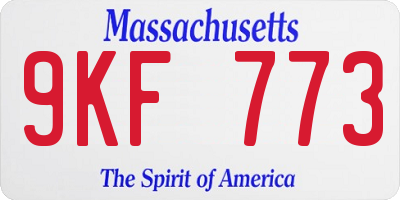 MA license plate 9KF773