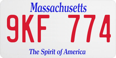 MA license plate 9KF774