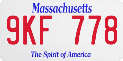 MA license plate 9KF778