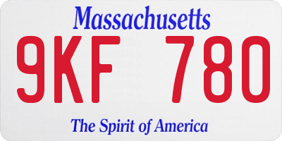 MA license plate 9KF780