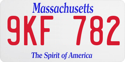 MA license plate 9KF782