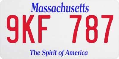 MA license plate 9KF787