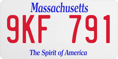 MA license plate 9KF791