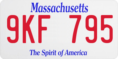 MA license plate 9KF795