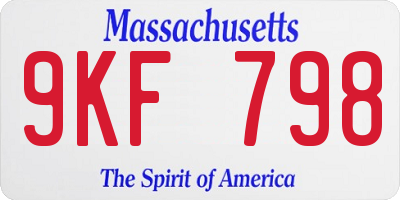 MA license plate 9KF798