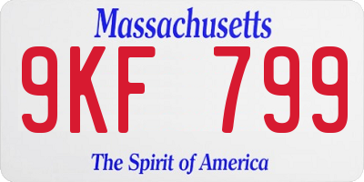MA license plate 9KF799