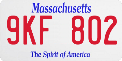 MA license plate 9KF802