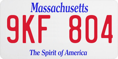MA license plate 9KF804