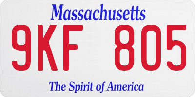 MA license plate 9KF805
