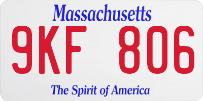 MA license plate 9KF806