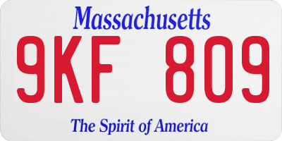 MA license plate 9KF809