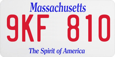 MA license plate 9KF810