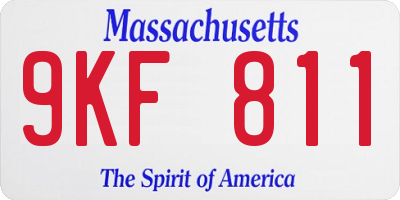 MA license plate 9KF811