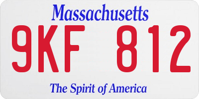 MA license plate 9KF812
