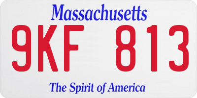MA license plate 9KF813