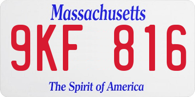 MA license plate 9KF816