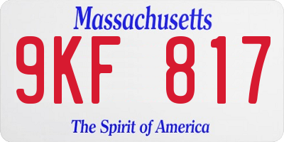 MA license plate 9KF817