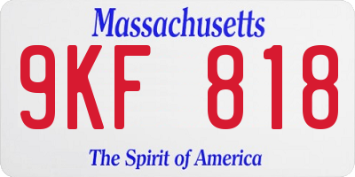 MA license plate 9KF818