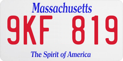MA license plate 9KF819