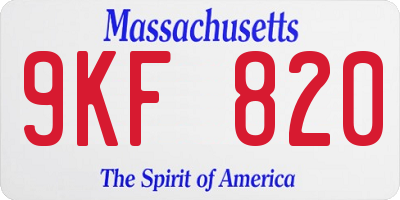 MA license plate 9KF820