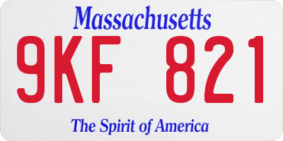 MA license plate 9KF821
