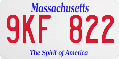 MA license plate 9KF822