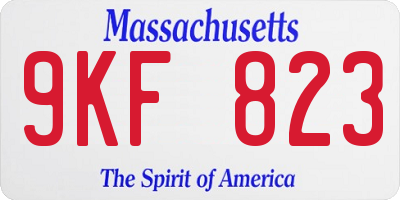 MA license plate 9KF823