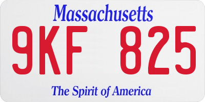MA license plate 9KF825