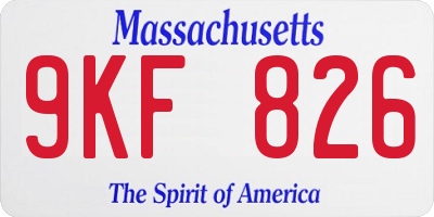 MA license plate 9KF826